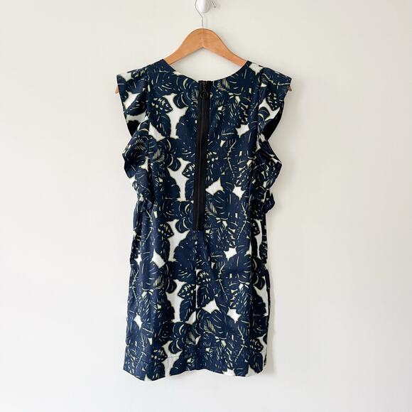 Anthropologie Sam & Lavi Navy and White Flutter Sleeve Mini Dress, Size Small - Picture 1 of 10